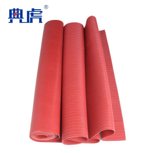 典虎 绝缘胶垫 红色条纹3mm*1m*5m 卷