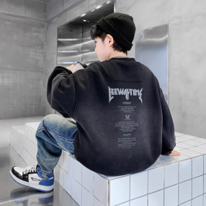 儿童装男童冬装加绒卫衣新款中大童冬季加厚上衣一体绒秋冬款