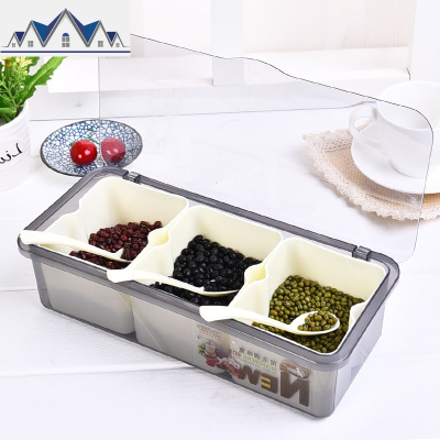 调味盒塑料家用调料盒厨房收纳盒味精佐料盐盒组合装调味罐瓶套装 三维工匠