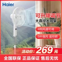 海尔(Haier)落地电风扇HFS-Y4046A遥控款40CM大直径大风量4档定时落地扇