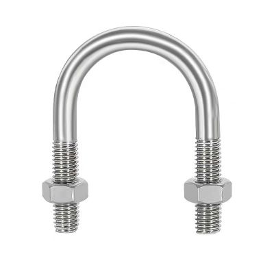 中锦科技 不锈钢U形螺丝U型卡管夹固定管卡 M6*45mm 套