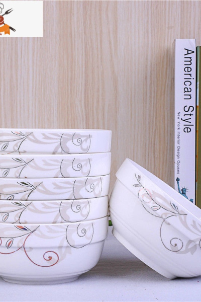 敬平[6只面碗]家用6英寸面碗 大号碗汤碗大饭碗泡面碗陶瓷餐具套装 金枝玉叶 6英寸面碗[6个装]