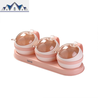 厨房组合调料盒塑料盐罐调味料收纳盒套装家用佐料盒盐味精调料罐 三维工匠