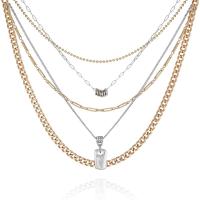 盖尔斯(GUESS)女士两tone拼色玻璃石项链可调节锁扣时尚百搭配饰