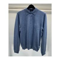 男士初剪羊毛系扣长袖Polo衫 时尚保暖经典男装