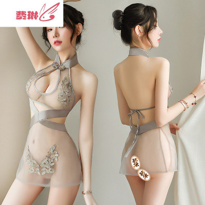 情趣内衣性感骚古风睡衣旗袍套装挑逗透明诱惑古代青楼床上my费琳