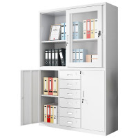 域赢文件柜钢制办公柜铁皮柜储物柜档案资料柜宽中六斗移门柜