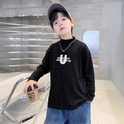 男童德绒打底衫秋冬款新款中大童冬季儿童半高领男孩内搭上衣