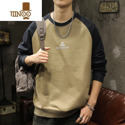 YANXU330克卫衣男美式复古圆领长袖T恤男装外套潮牌套头衣服