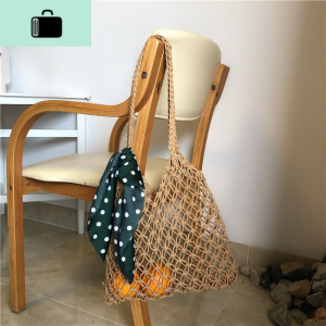 泫雅镂空编织女包手提大包单肩包纸绳编包复古简约百搭夏天新NEW LAKE 纸绳款送内袋和丝巾女士单肩包 纸绳款送内袋和丝巾