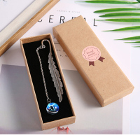 林檎书签金属 夜光十二星座中国风羽毛流苏书页夹古典盒装书签创意文具学习用品送朋友礼品送女朋友老婆生日礼物送女朋友老婆情人