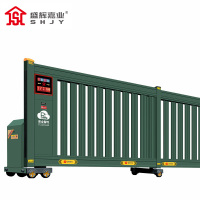 盛辉嘉业 军绿色伸缩门防冲击电动大门平移直线门单位收缩推拉小门工业门定制每米