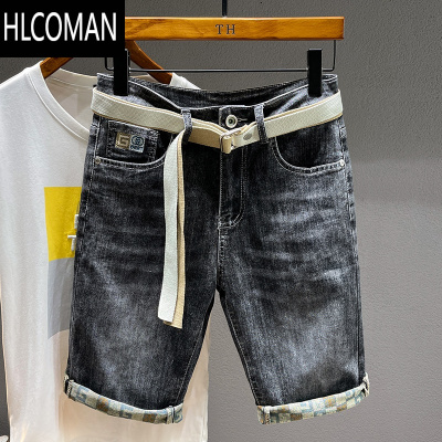 HLCOMAN2024新款夏季薄款欧美高端新塘牛仔短裤男士五分中裤宽松直筒裤子