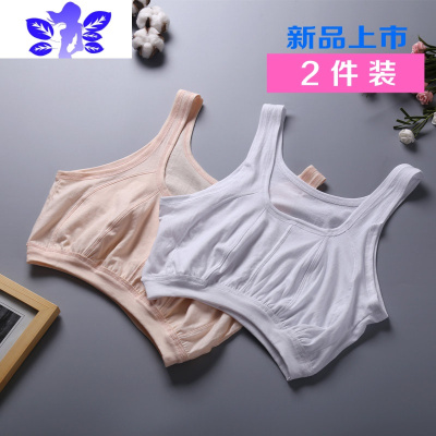 Ideamini中老年人胸衣女棉无钢圈内衣大码棉老人宽松背心妈妈装胸罩薄文胸套装