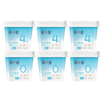 简爱酸奶 400g轻食0%*3桶+400g轻食4%*3桶(3-7天内顺丰冷链发货)