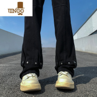 YANXU微喇牛仔裤男夏季设计感小众大码美式高街裤子直筒拖地裤