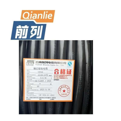 前列Qianlie 铜芯铠装电缆YJV22-0.6/1KV-4X120+1X70mm2 米
