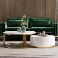 森美人北欧轻奢大理石圆形茶几大小子母组合后现代简约客厅小户型边几桌