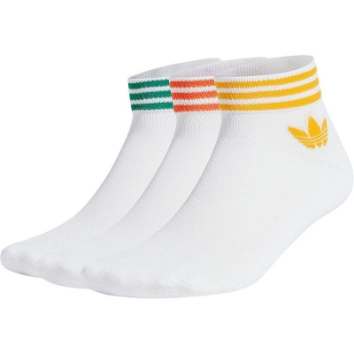 ADIDAS阿迪达斯三叶草袜子运动休闲透气男女短袜三双装IX7521 D