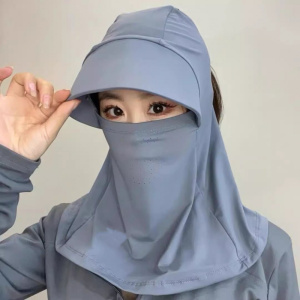 新款防晒帽女夏护颈遮阳帽子防晒护脸骑车太阳帽防紫外线面罩一体