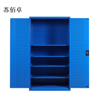 苏佰卓工具柜加厚铁皮储物柜工厂车间用带抽屉汽修多功能收纳柜通门带网柜蓝色