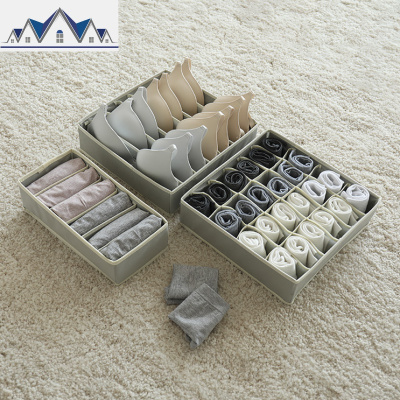 内衣内裤收纳盒居家用抽屉式分格布艺宿舍衣柜袜子文胸整理箱子 三维工匠