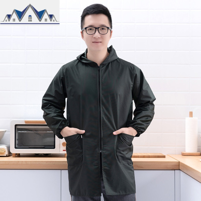 2019年新款韩版围裙男家用厨房防水防油时尚工作罩衣大人长袖护衣 三维工匠