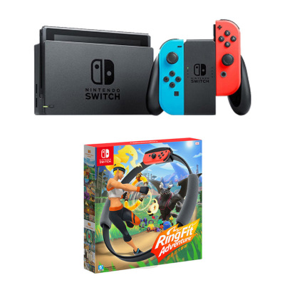 任天堂（Nintendo）Switch游戏机NS红蓝手柄增强版日版搭配Switch游戏卡健身环大冒险海外版
