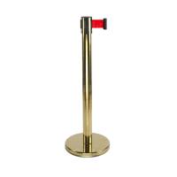 翌嘉YJ4123122 不锈钢警戒隔离线警示柱排队护栏银行带伸缩带安全警示带 金色 2米