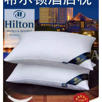 凯尚罗希尔顿Hiton枕头枕芯哈奴曼五星级酒店宾馆护颈椎枕单人羽丝绒枕