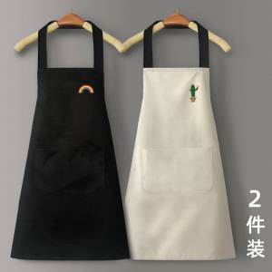 家用厨房围裙成人男女围腰工作服韩版时尚新款防水防油污渍可擦手