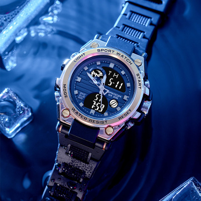 特种兵运动手表男学生大表盘潮流高中生机械防水夜光电子表男士同款