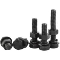 中锦科技 4.8外六角螺丝螺母装M6*25mm[螺栓+螺母+平弹垫]套