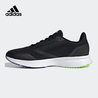 adidas阿迪达斯鞋子男2020新款运动鞋低帮轻便休闲黑色跑步鞋FW5075