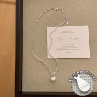 s925纯银爱心吊坠项链轻奢高级感时尚ins风毛衣链女气质百搭送女朋友老婆情人节七夕生日礼物