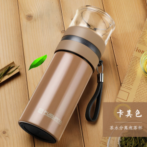 富光保温杯男士茶水分离泡茶杯子功夫不锈钢真空创意便携水杯刻字