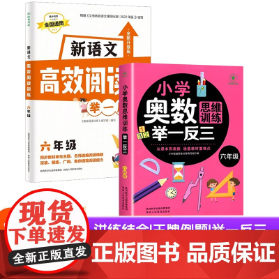 六年级小学奥数思维训练+语文高效阅读举一反三全2册 小学语文阅读理解专项技巧强化训练题 涵盖数学重难知识点名师讲解一点就