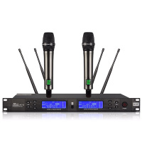 启诺QN-AT42 视频会议 真分集一拖二 无线话筒红外对频手持麦内置天线分配系统单通道AB智