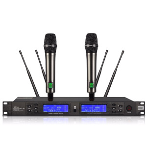 启诺QN-AT42 视频会议 真分集一拖二 无线话筒红外对频手持麦内置天线分配系统单通道AB智