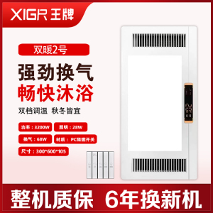 XIGR王牌 智能电器 浴霸(双暖2号)安全速热 强劲双核取暖浴霸卫生间 多功能浴室暖风机