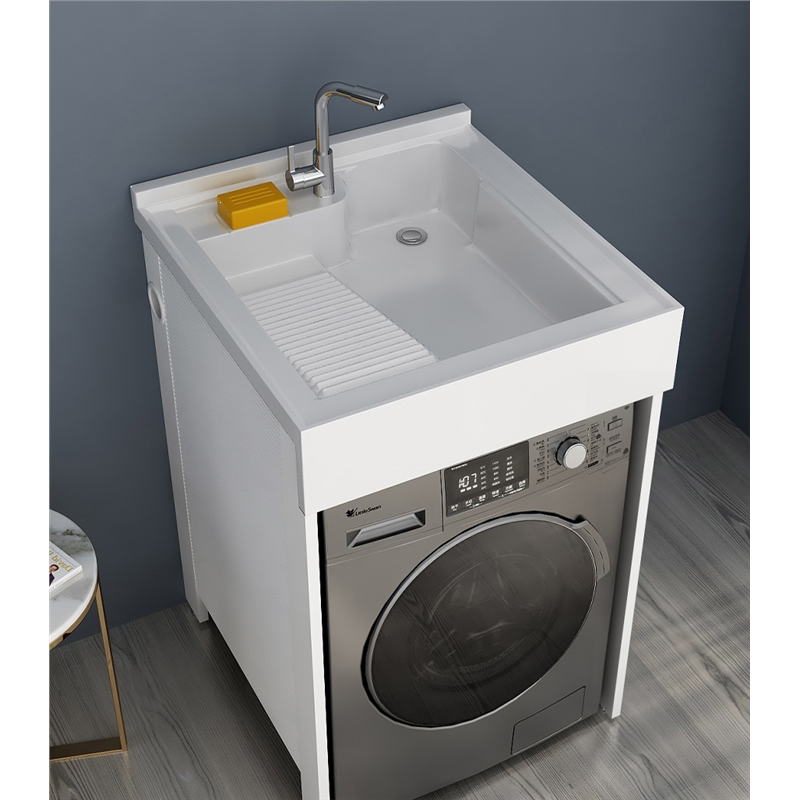 定制太空铝洗衣柜小户型阳台整体洗衣机伴侣柜庄子然组合一体台盆浴室