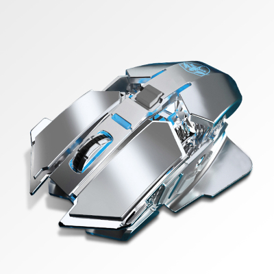 本手无线静音机械鼠标可充电式游戏鼠标台式笔记本电脑家用办公无限便携光电鼠标苹果联想通用银色静音充电版-无线鼠标