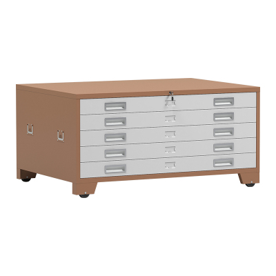 臻远 ZY-DTGA-10 工程图纸柜收纳柜 咖白色0号单节柜