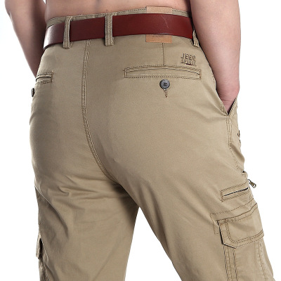 JEEP吉普工装裤男休闲裤薄款阔腿裤多口袋大码宽松男春夏长裤子