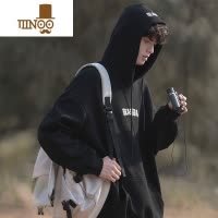 YANXU卫衣男连帽套头衫日系复古潮牌百搭青少年宽松休闲外套