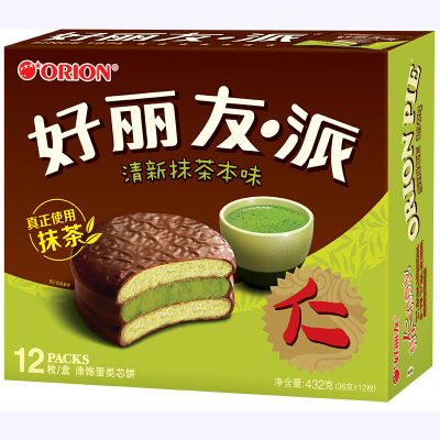 好丽友糕点抹茶派432g(西式糕点休闲蛋糕小食)