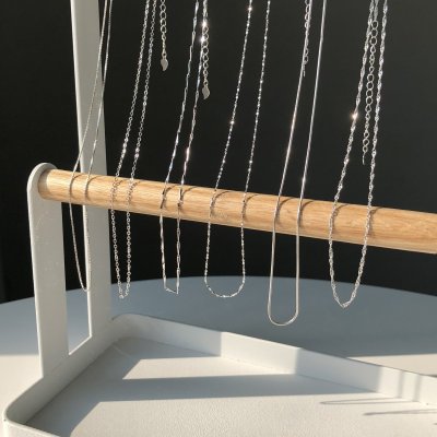 基础款纯银项链女裸素链子简约气质精致蛇骨链轻奢锁骨链颈链送女朋友老婆情人节七夕生日礼物