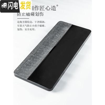 三维工匠乌金石茶盘家用简约天然石材茶海日式干泡整块小茶台大号石头托盘 80*40*3cm茶具