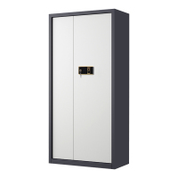 汉诺鑫威指纹电子保密柜钢制密码文件柜档案柜矮柜保密资料柜办公柜通门灰白色:钥匙指纹锁