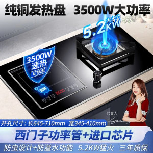 [3500W+铜发热盘]欢呼好太太气电两用灶灶具电气灶一电一气嵌入式燃气灶 电灶电磁炉煤气灶一体 天然气灶 A029
